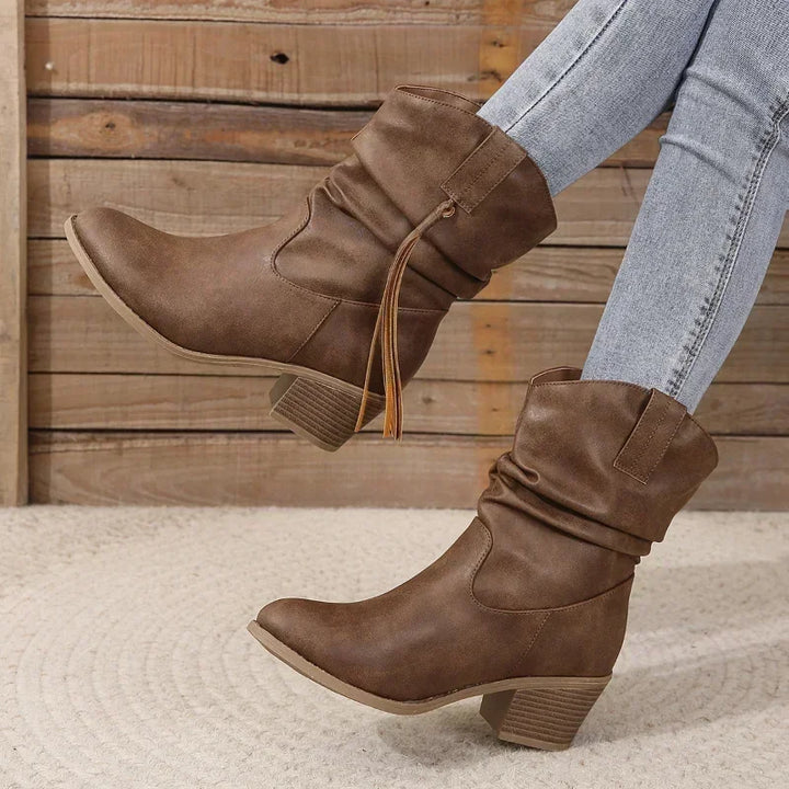 Mia | Braided Western Ankle Boots