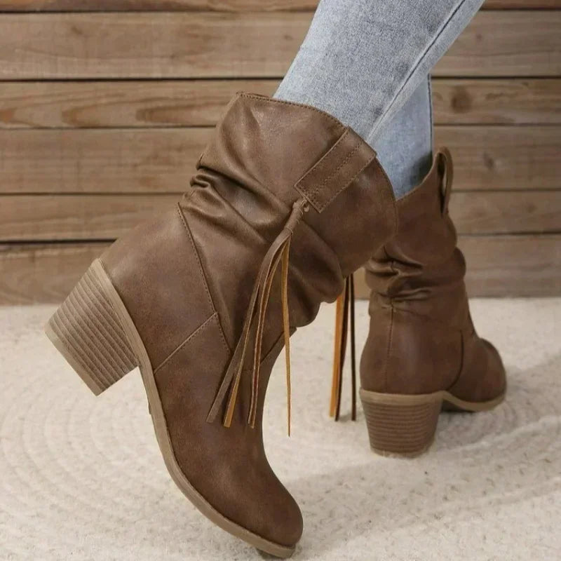 Mia | Braided Western Ankle Boots