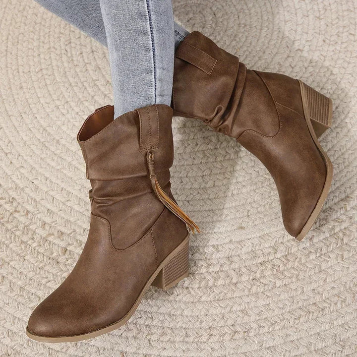 Mia | Braided Western Ankle Boots